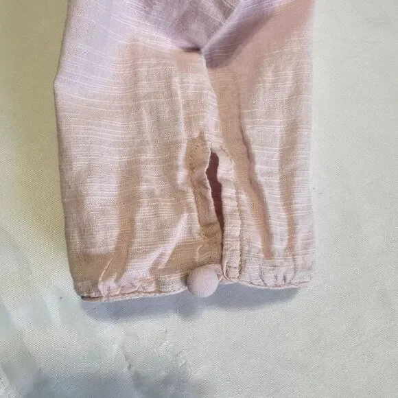 Girls Pink Hand Made Embroidered Long Sleeve Shirt Floral Plants Sz XL-XXL - Picture 5 of 11